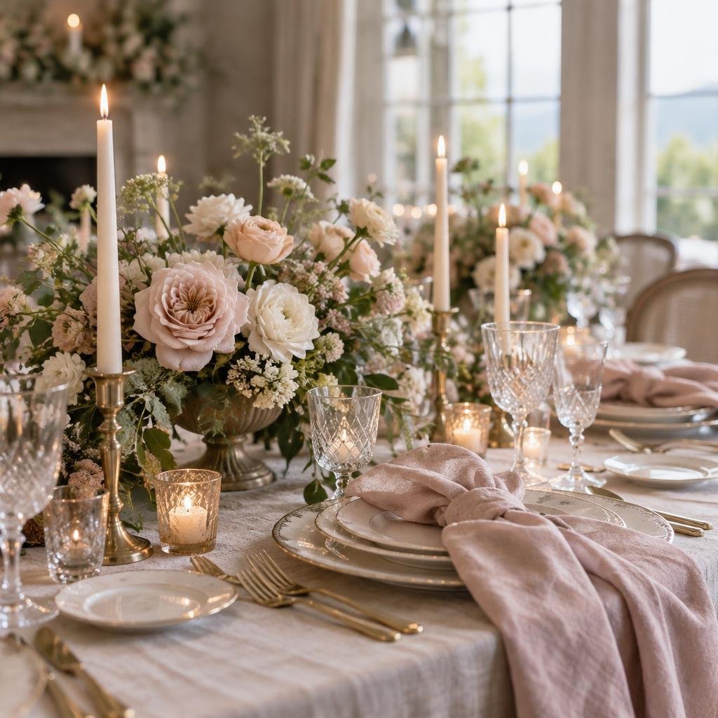 Decoración de boda con flores y detalles elegantes
